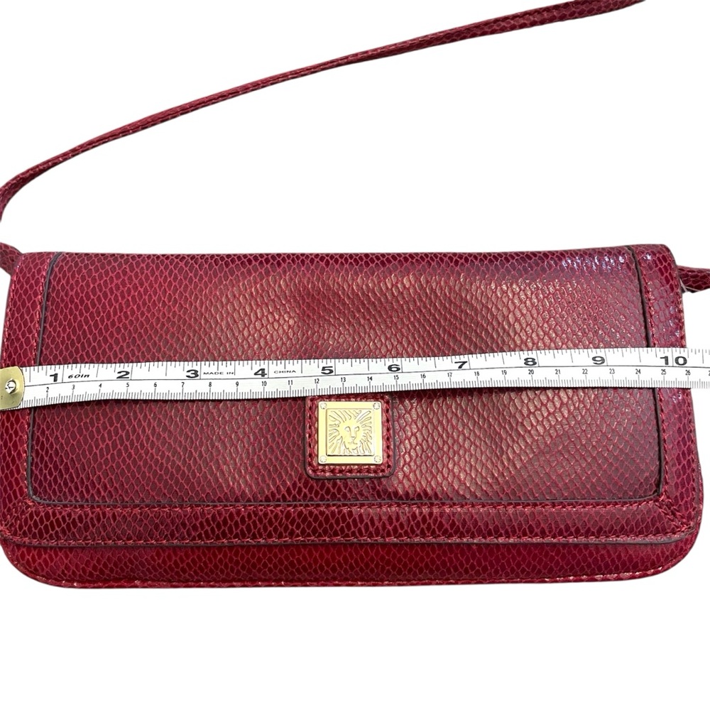 Anne Klein Red Clutch with Shoulder Strap - Picture 3 of 9